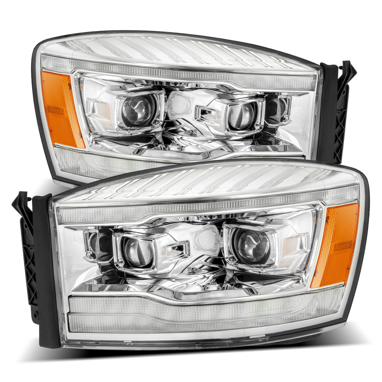 ALPHAREX 880531 06-08 DODGE RAM PRO-SERIES HALOGEN PROJECTOR HEADLIGHTS CHROME