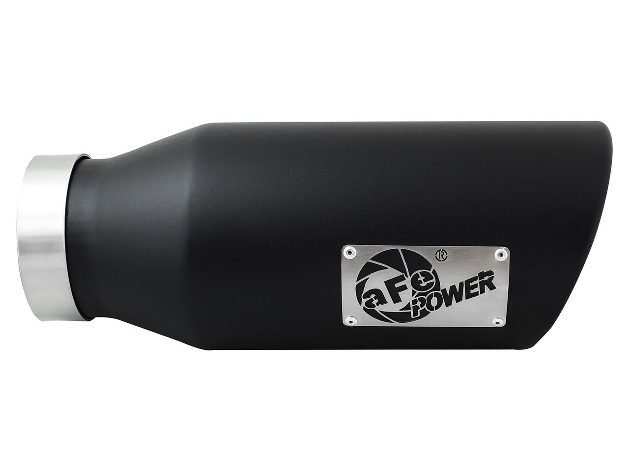 AFE 49T40601-B15 MACH FORCE-XP 4" 409 STAINLESS STEEL EXHAUST TIP 4"" X 6" OUT X 15" L BOLT-ON RIGHT