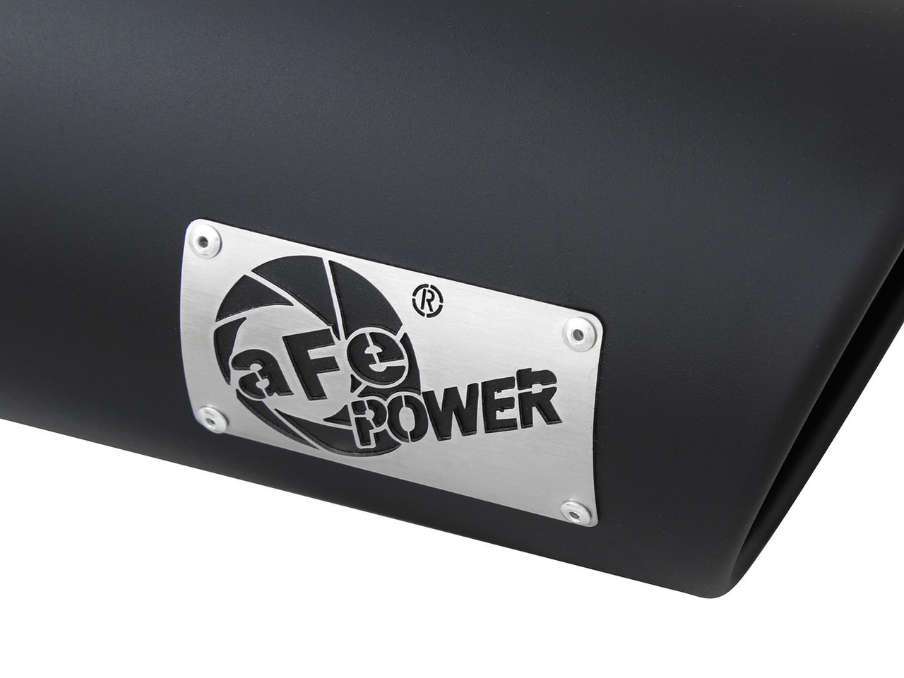 AFE 49T40601-B15 MACH FORCE-XP 4" 409 STAINLESS STEEL EXHAUST TIP 4"" X 6" OUT X 15" L BOLT-ON RIGHT