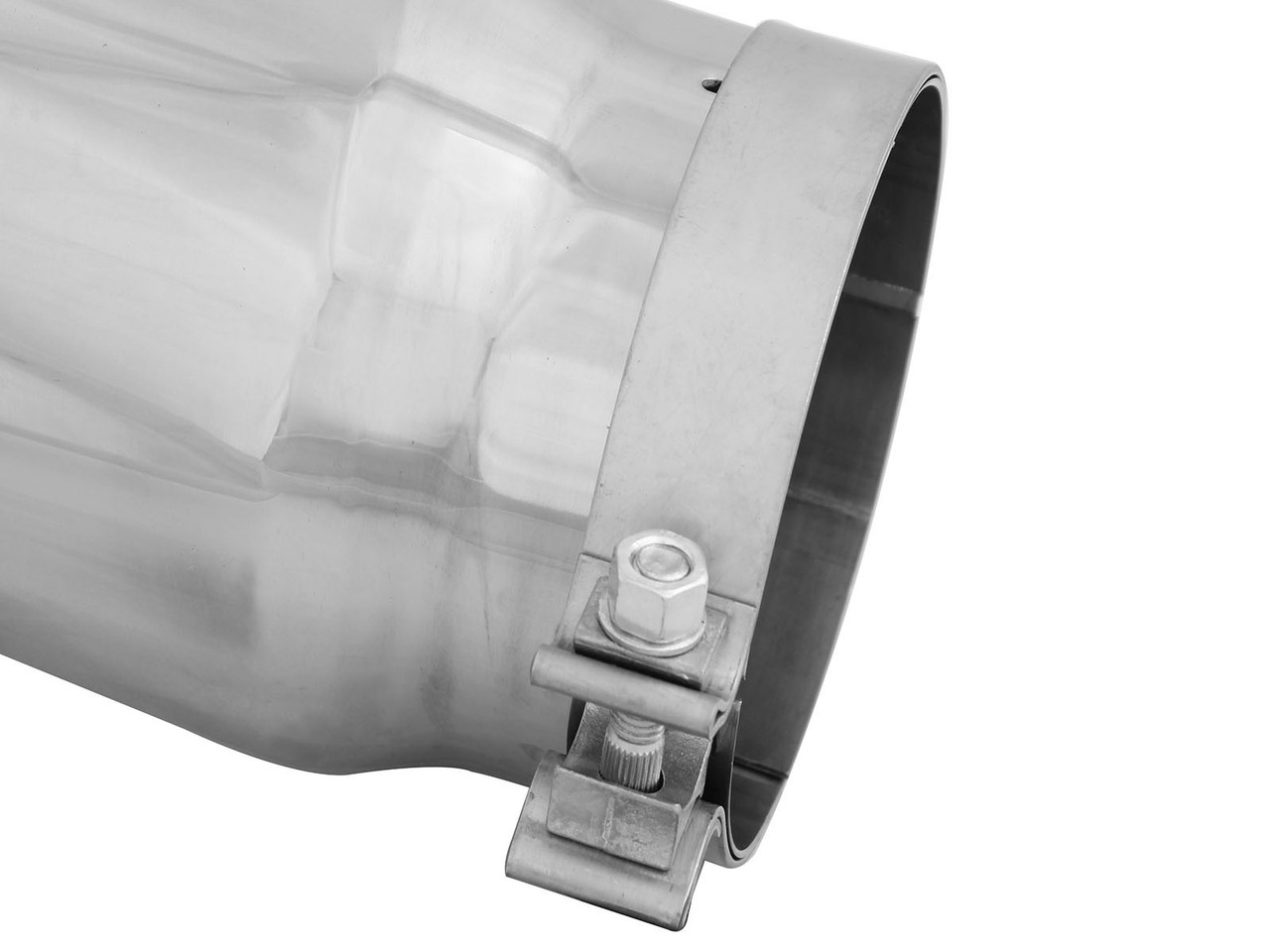 AFE 49T50601-P12 MACH FORCE-XP 5" 304 STAINLESS STEEL EXHAUST TIP 5"" X 6" OUT X 12" L BOLT-ON