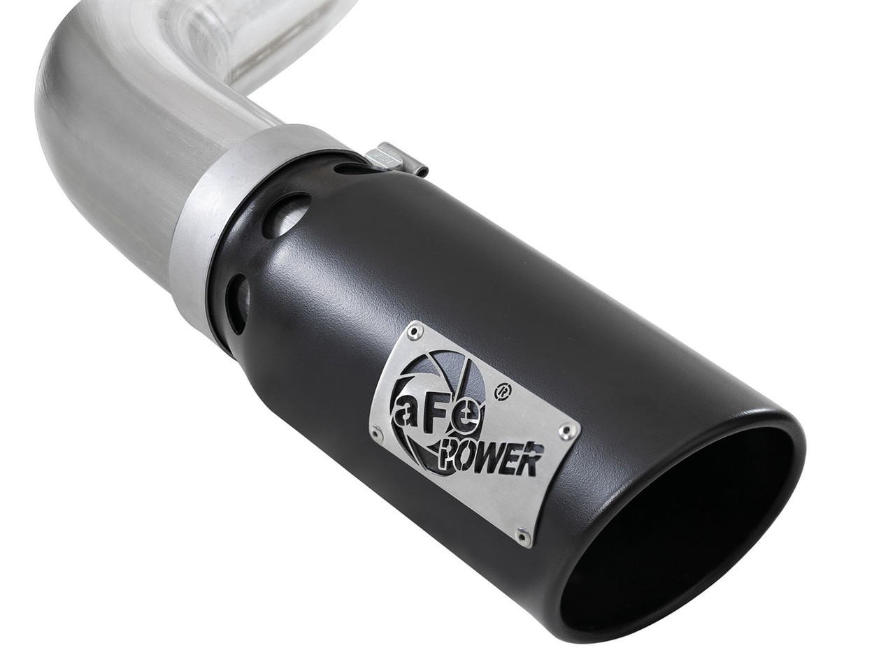 AFE 49-43106-B LARGE BORE-HD 4" 409 STAINLESS STEEL DPF-BACK EXHAUST SYSTEM W/ BLACK TIP FOR 18-20 FORD 3.0L V6 AFE 49-43106-B LARGE BORE-HD 4" 409 STAINLESS STEEL DPF-BACK EXHAUST SYSTEM W/ BLACK TIP FOR 18-20 FORD 3.0L V6
