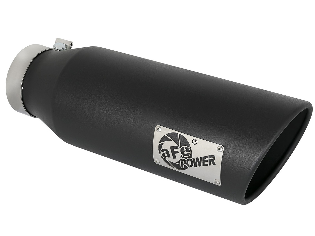 AFE 49T40601-B18 MACH FORCE-XP 4" 409 STAINLESS STEEL EXHAUST TIP 4"" X 6" OUT X 18" L BOLT-ON RIGHT