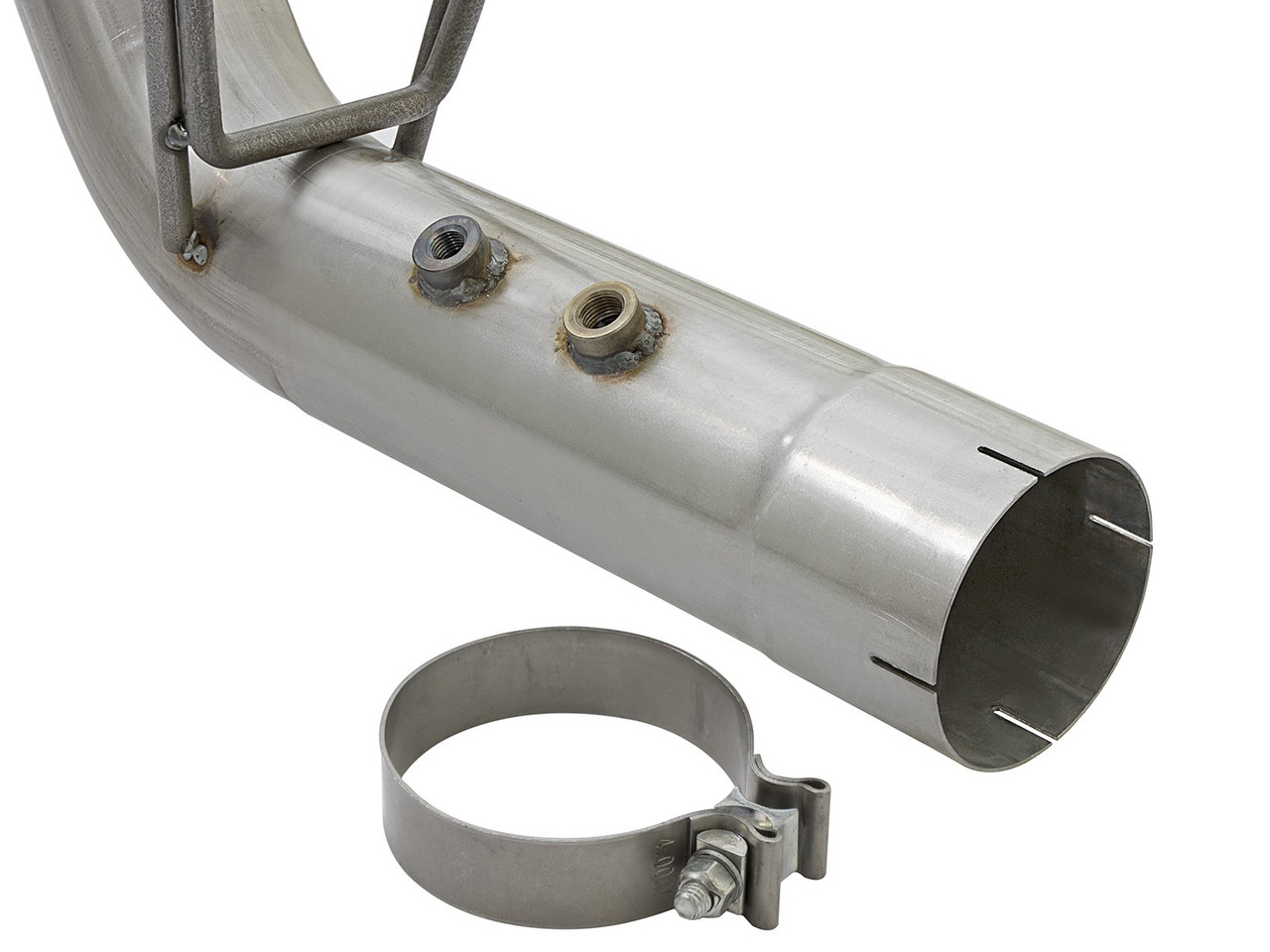 AFE 49-04086-B ATLAS 4" ALUMINIZED STEEL DPF-BACK EXHAUST SYSTEM BLACK TIP FOR 17-19 GM DURAMAX 6.6L