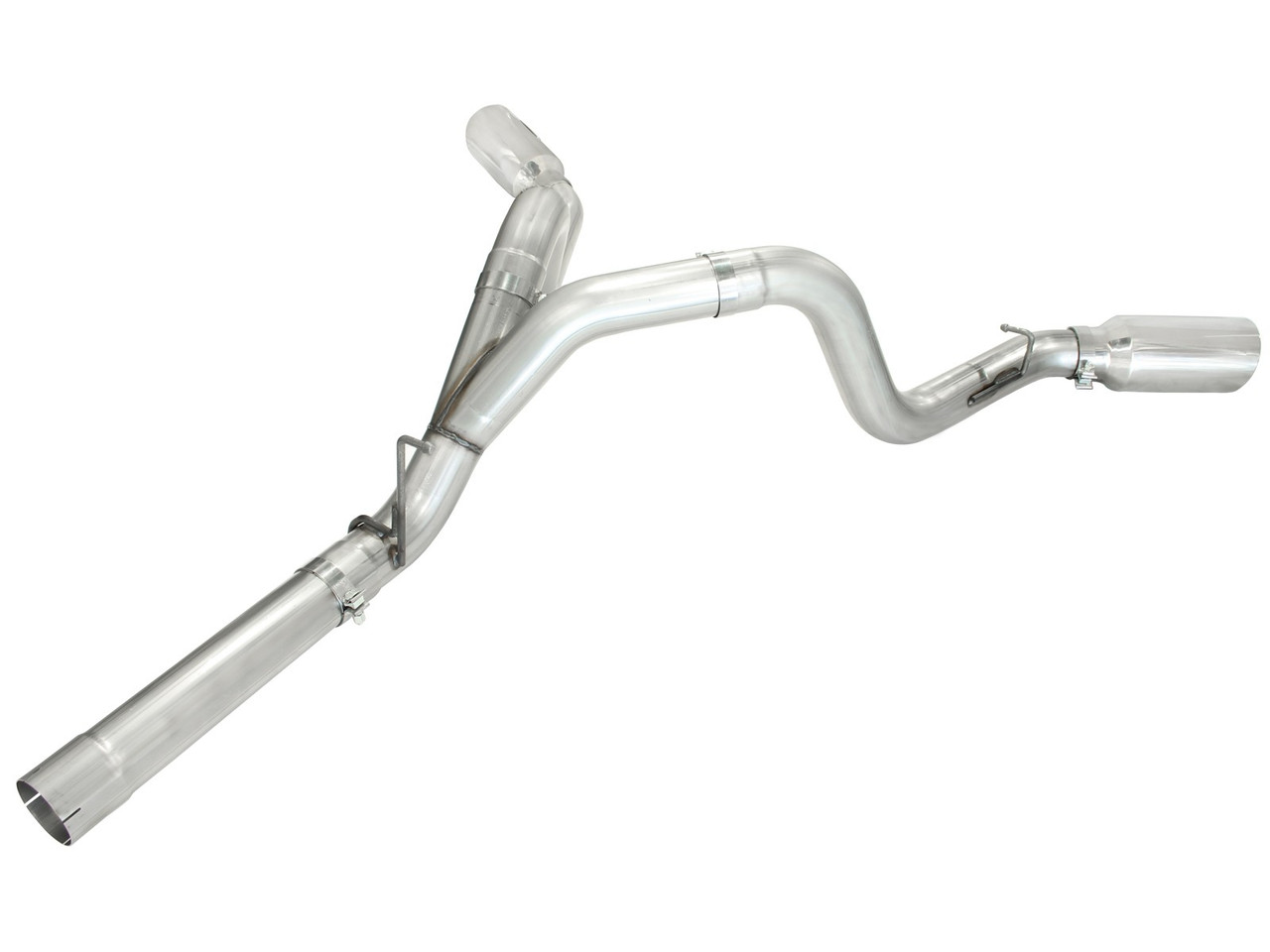AFE 49-04043-P ATLAS 4" ALUMINIZED STEEL DPF-BACK EXHAUST SYSTEM FOR 11-16 GM 6.6L DURAMAX
