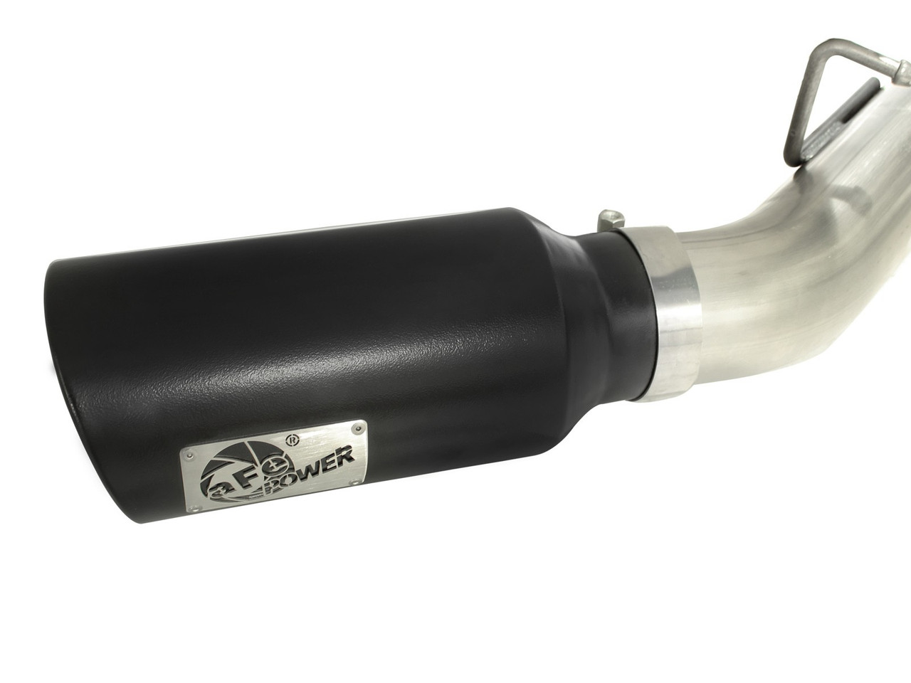 AFE 49-04043-B ATLAS 4" ALUMINIZED STEEL DPF-BACK EXHAUST SYSTEM BLACK TIP FOR 11-16 GM 6.6L DURAMAX