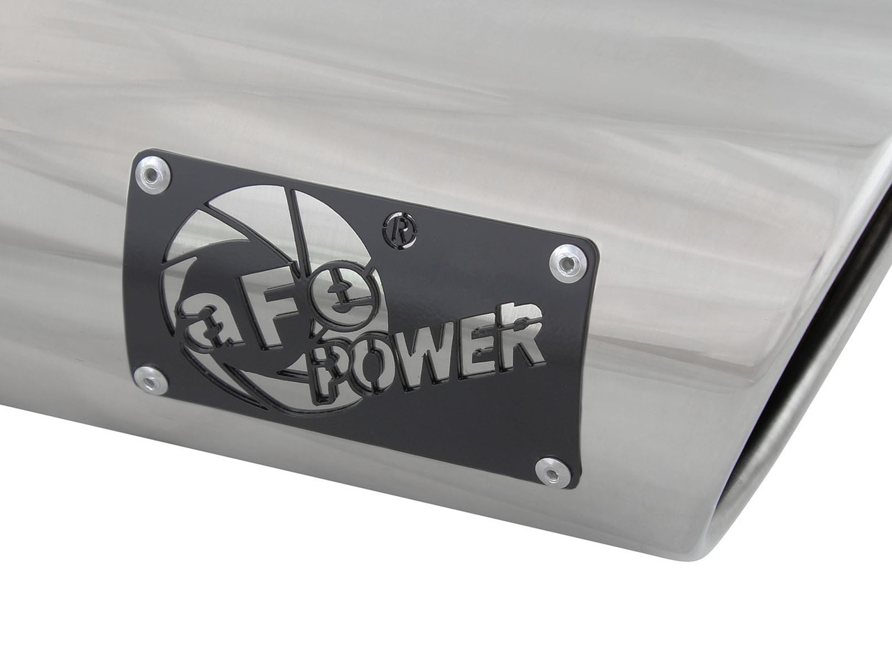 AFE 49T40501-P15 MACH FORCE-XP 4" 304 STAINLESS STEEL EXHAUST TIP 4"" X 5" OUT X 15" L BOLT-ON RIGHT