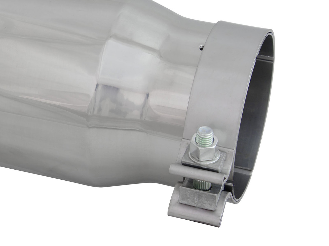 AFE 49T40501-P15 MACH FORCE-XP 4" 304 STAINLESS STEEL EXHAUST TIP 4"" X 5" OUT X 15" L BOLT-ON RIGHT