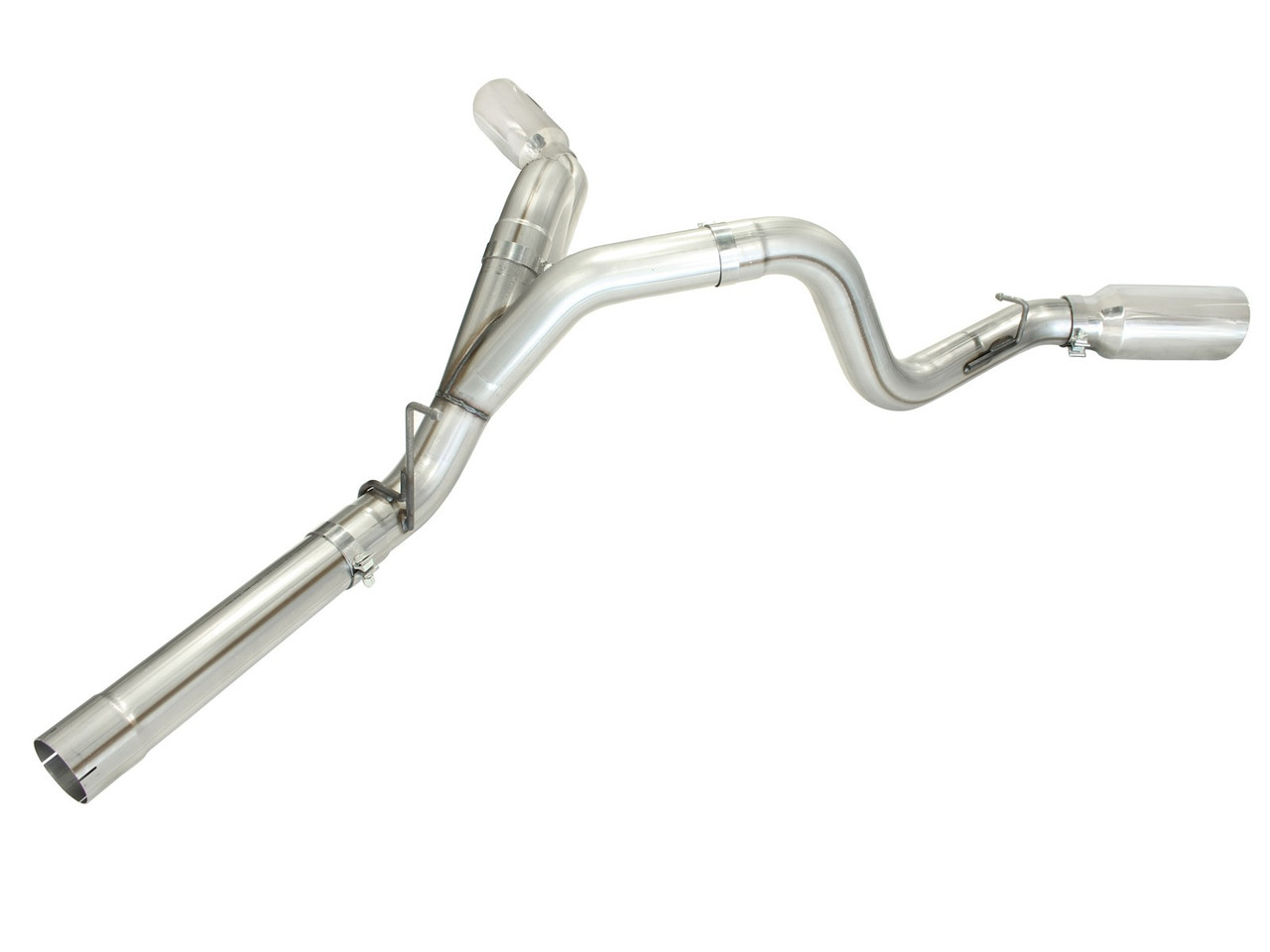 AFE 49-44043-P LARGE BORE-HD 4" 409 STAINLESS STEEL DPF-BACK EXHAUST SYSTEM FOR 11-16 GM DURAMAX 6.6L