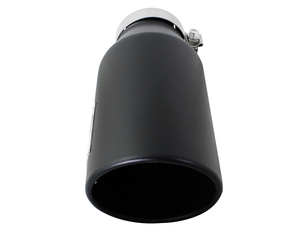 AFE 49T40606-B15 MACH FORCE-XP 4" 409 STAINLESS STEEL EXHAUST TIP BLACK DUAL 4"" X 6" OUT X 15" L BOLT-ON