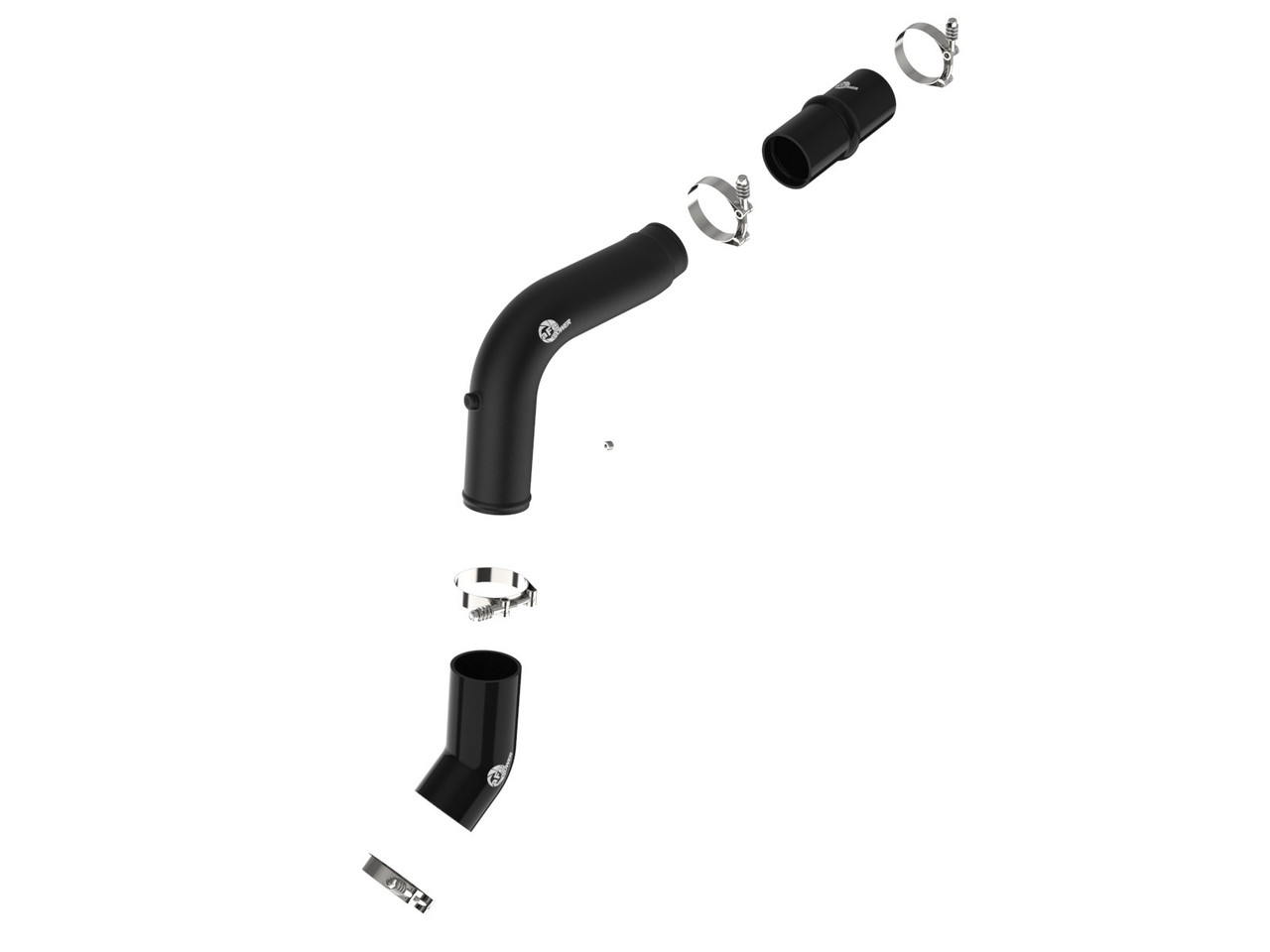 AFE 46-20618-B BLADERUNNER 3" ALUMINUM HOT CHARGE PIPE BLACK FOR 19-24 CUMMINS 6.7L