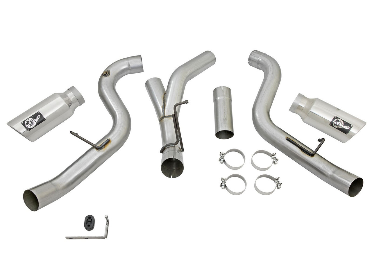AFE 49-04080-P ATLAS 4" ALUMINIZED STEEL DPF-BACK EXHAUST SYSTEM FOR 2016 GM 6.6L DURAMAX