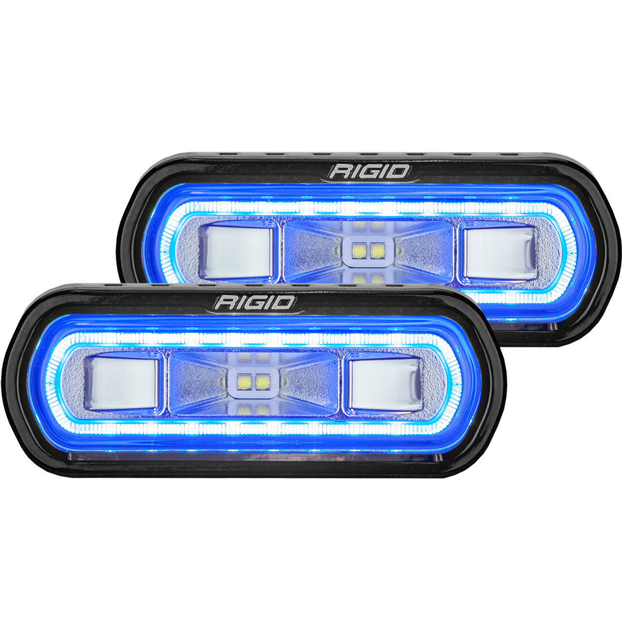 RIGID INDUSTRIES 53121 SR-L SERIES OFF-ROAD SPREADER POD 3 WIRE SURFACE MOUNT WITH BLUE HALO PAIR