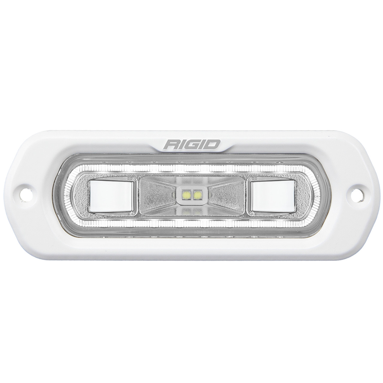 RIGID INDUSTRIES 51200 SR-L SERIES MARINE SPREADER POD 2 WIRE FLUSH MOUNT WHITE WITH WHITE HALO