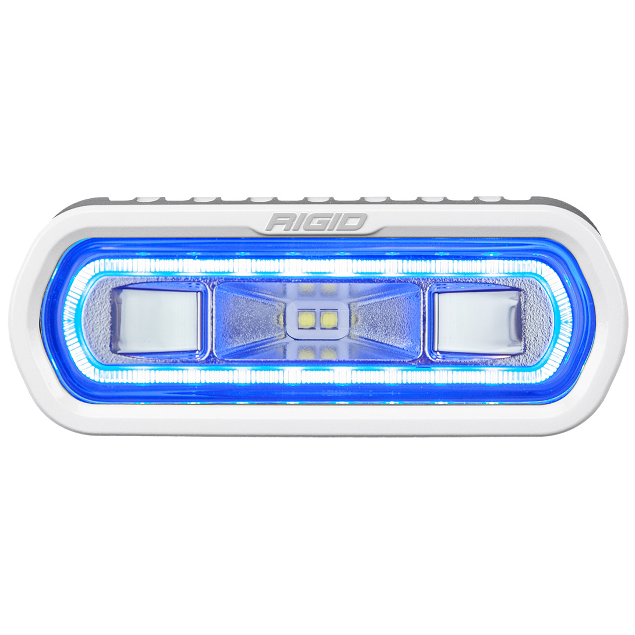 RIGID INDUSTRIES 51101 SR-L SERIES MARINE SPREADER POD 2 WIRE SURFACE MOUNT WHITE WITH BLUE HALO