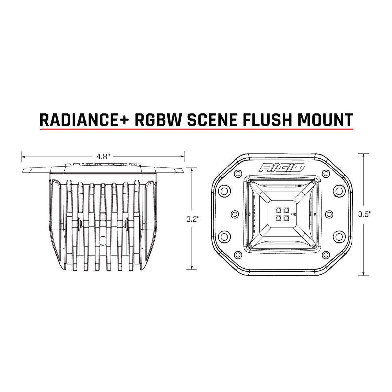 RIGID INDUSTRIES 682153 RADIANCE PLUS SCENE RGBW FLUSH MOUNT PAIR
