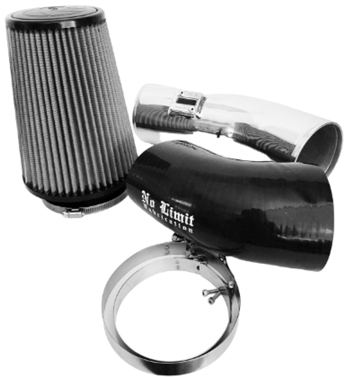 NO LIMIT FAB 67CAIPD1 POLISHED STAGE 1 COLD AIR INTAKE WITH DRY FILTER FOR 11-16 FORD 6.7L POWERSTROKE
