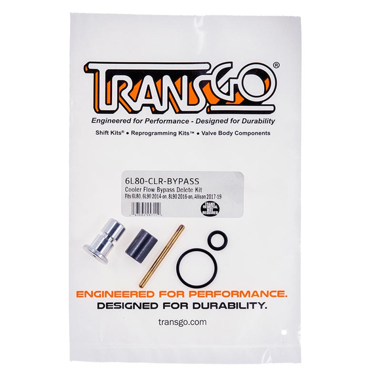 TRANSGO 6L80-CLR-BYPASS ALLISON COOLER FLOW BYPASS DELETE KIT FOR 2017-2019 GM 6.6L DURAMAX L5P