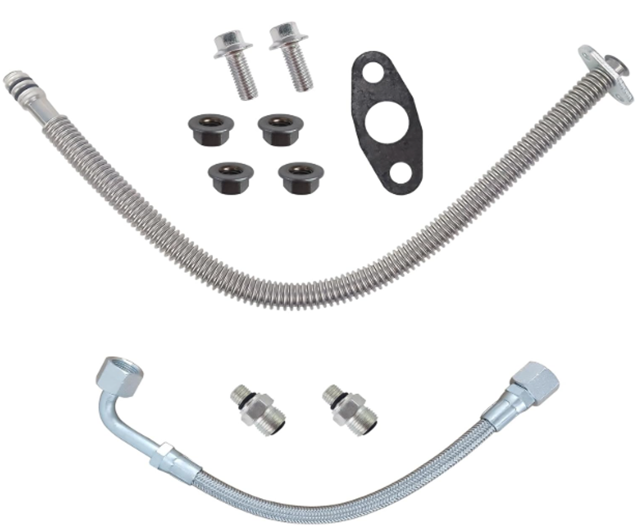 CPP TURBOCHARGER OIL FEED AND DRAIN KIT FOR 04.5-07 DODGE RAM WITH CUMMINS 5.9L 24V CPP TURBOCHARGER OIL FEED AND DRAIN KIT FOR 04.5-07 DODGE RAM WITH CUMMINS 5.9L 24V