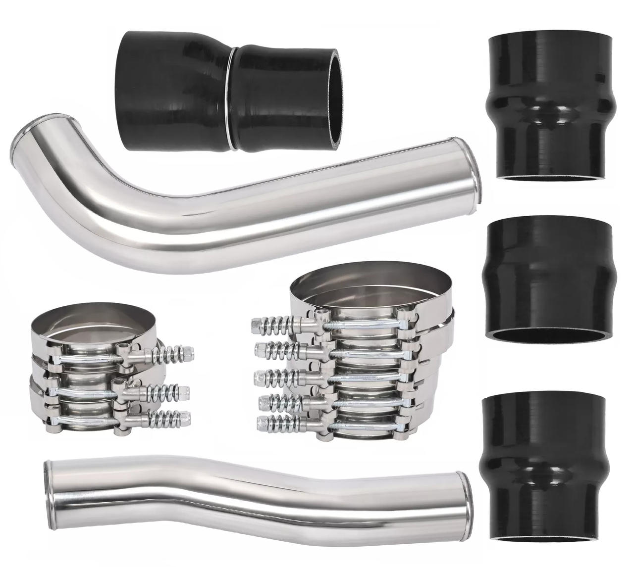CPP DIESEL POLISHED BOOST TUBE KIT FOR 2007.5-2009 DODGE RAM WITH CUMMINS 6.7L ENGINE