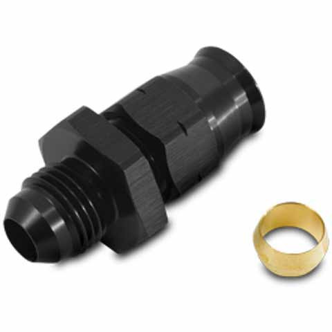 VIBRANT 16458 -8AN MALE TO 1/2" TUBE ADAPTER FITTING WITH BRASS OLIVE INSERT UNIVERSAL -8AN MALE TO 1/2" TUBE ADAPTER FITTING
