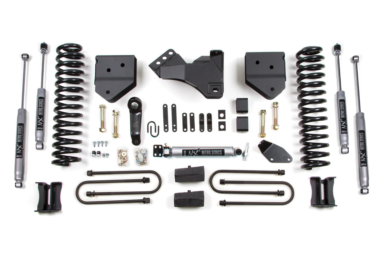 BDS SUSPENSION BDS554H 4 INCH LIFT KIT FORD F250/F350 SUPER DUTY 08-10 4WD DIESEL LEAF SPRINGS NX2 NITRO
