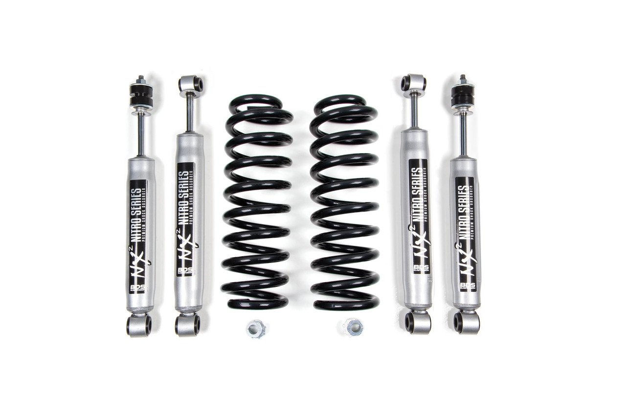BDS SUSPENSION BDS359H 2 INCH LEVELING KIT FORD F150/BRONCO 80-96 4WD STOCK W/ NX2 NITRO SHOCKS