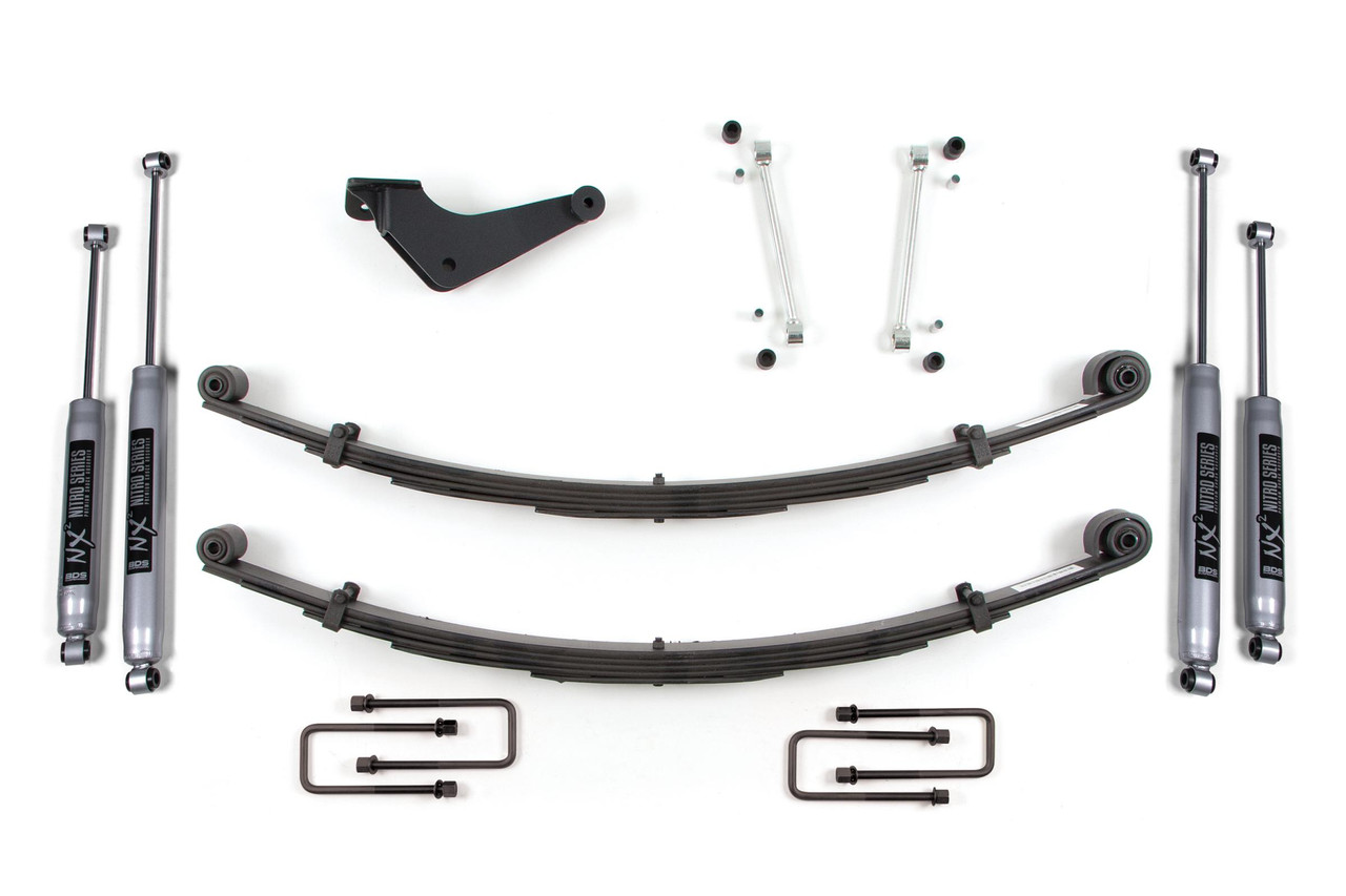 BDS SUSPENSION BDS320FS 2 INCH LEVELING KIT FORD F250/F350 SUPER DUTY 99-04 4WD RADIUS FRONT U BOLT FOX 2.0 PERFORMANCE SHOCKS