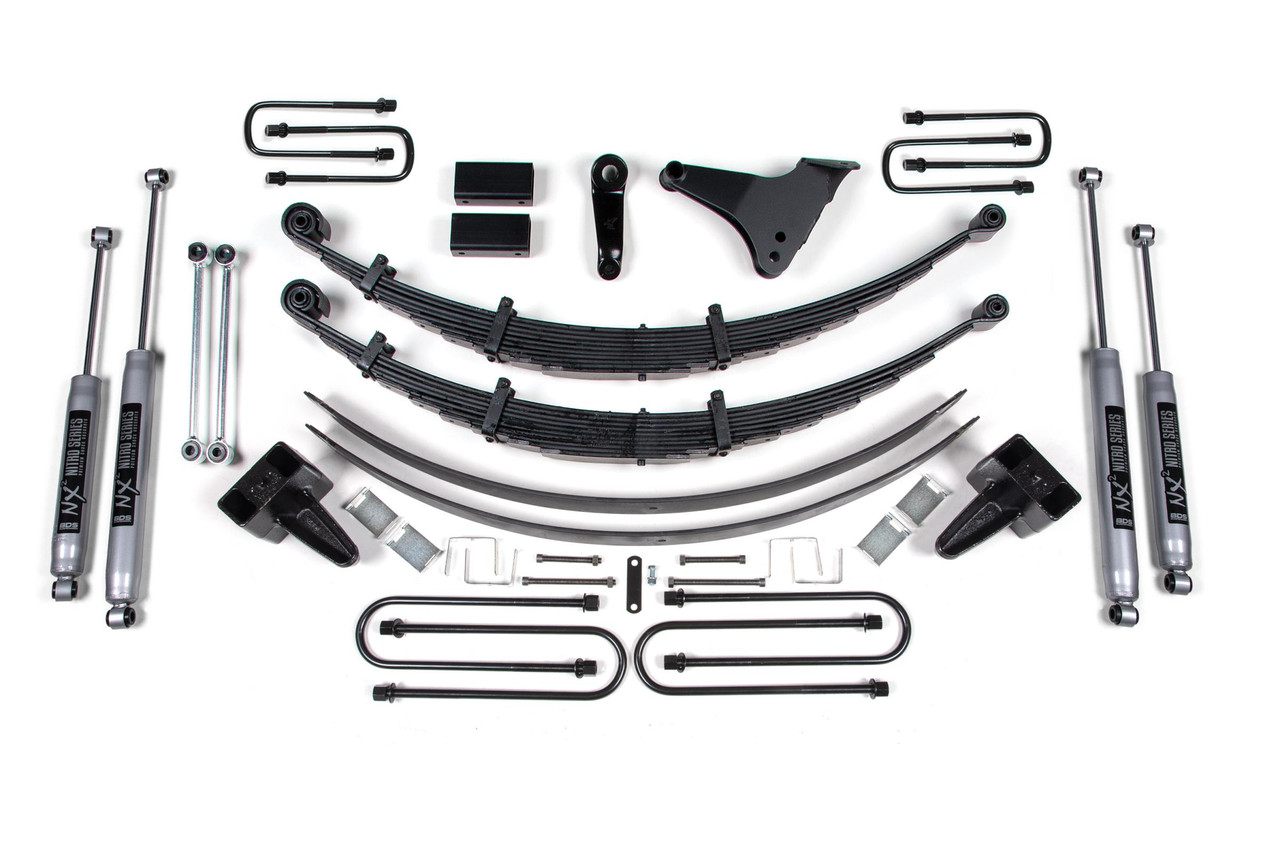 BDS SUSPENSION BDS311H 6 INCH LIFT KIT FORD F250/F350 SUPER DUTY 99-04 4WD SQUARE PRIOR TO 2-28-99 LEAF SPRINGS W/ NX2 NITRO SHOCKS