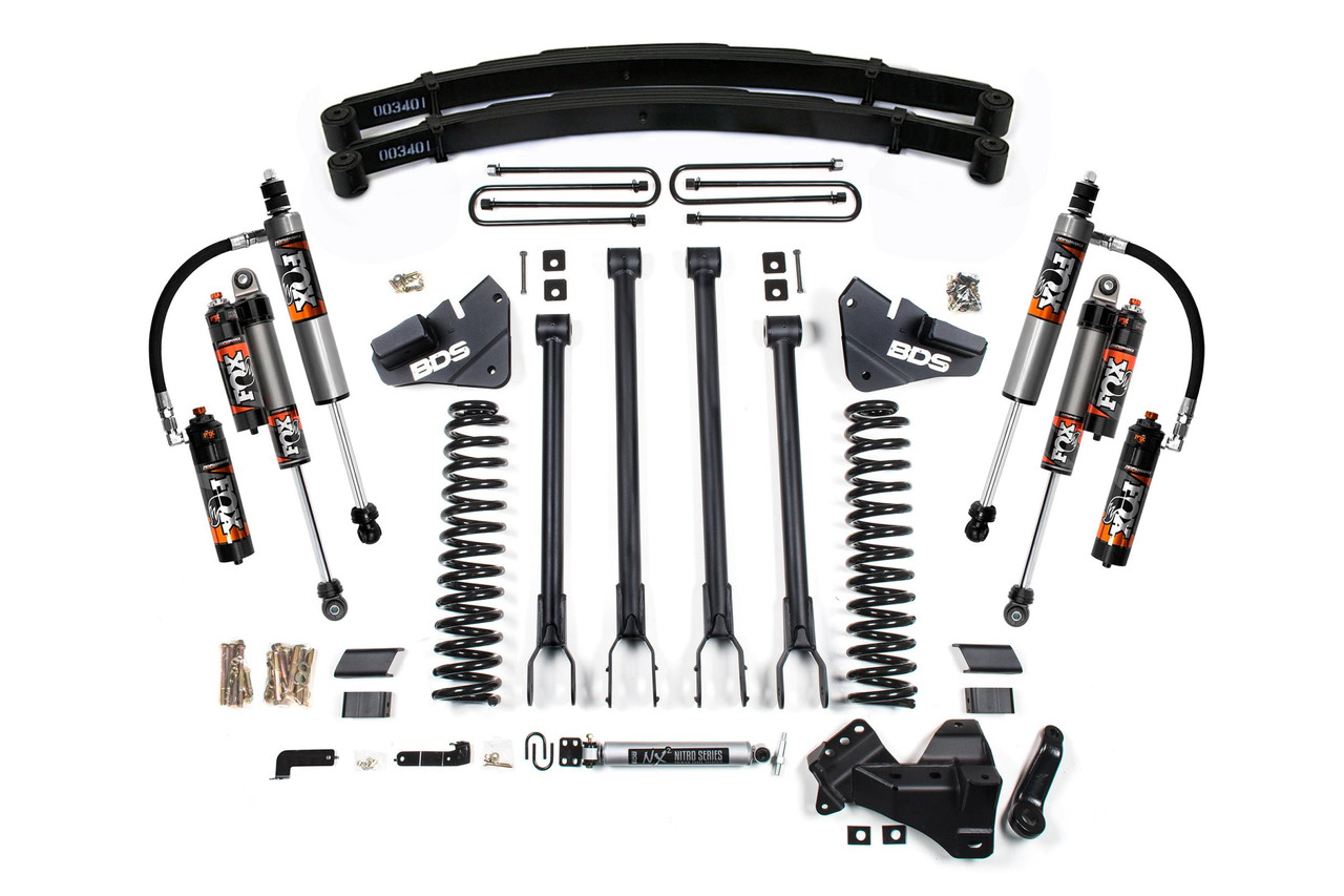 BDS SUSPENSION BDS2214FPE 5 INCH LIFT KIT W/ 4-LINK FORD F250/F350 SUPER DUTY 20-22 4WD GAS LEAF SPRINGS FOX 2.5 PERFORMANCE ELITE
