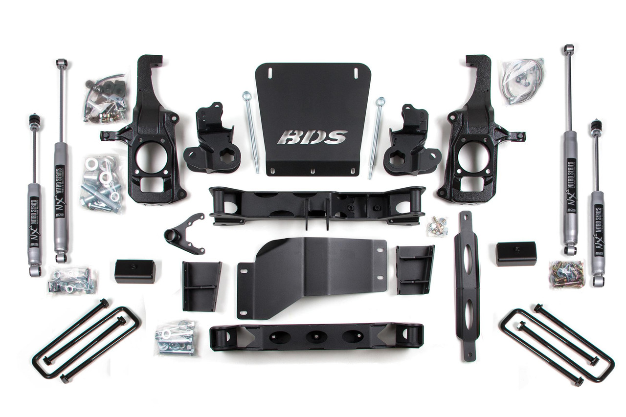 BDS SUSPENSION BDS198H 6.5 INCH LIFT KIT SILVERADO/SIERRA 2500HD/3500 11-19 2/4WD 3 INCH BLOCK WITHOUT OVERLOAD NX2 NITRO