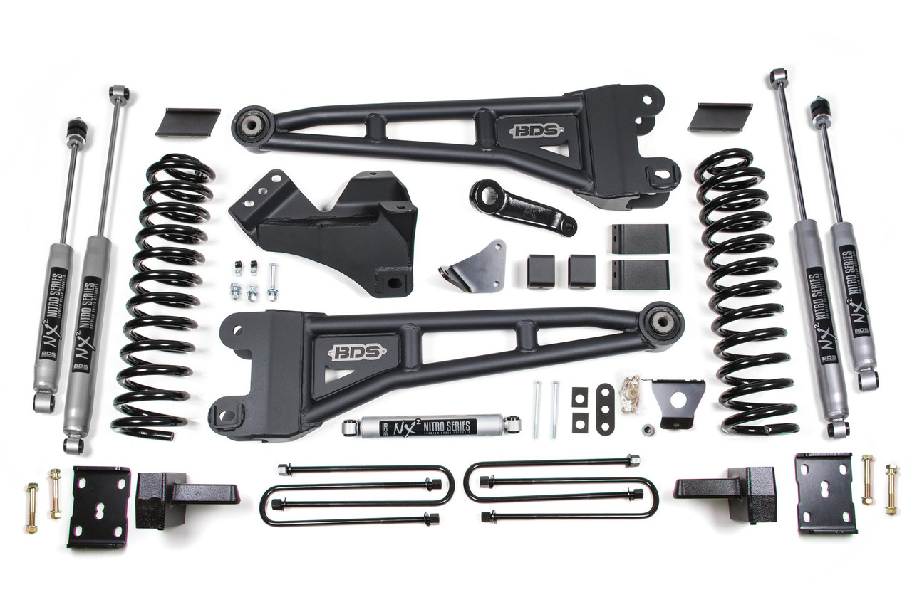 BDS SUSPENSION BDS1943FS 6 INCH LIFT KIT W/ RADIUS ARM FORD F250/F350 SUPER DUTY 05-07 4WD DIESEL 4 INCH BLOCK WITHOUT OVERLOAD FOX 2.0 PERFORMANCE