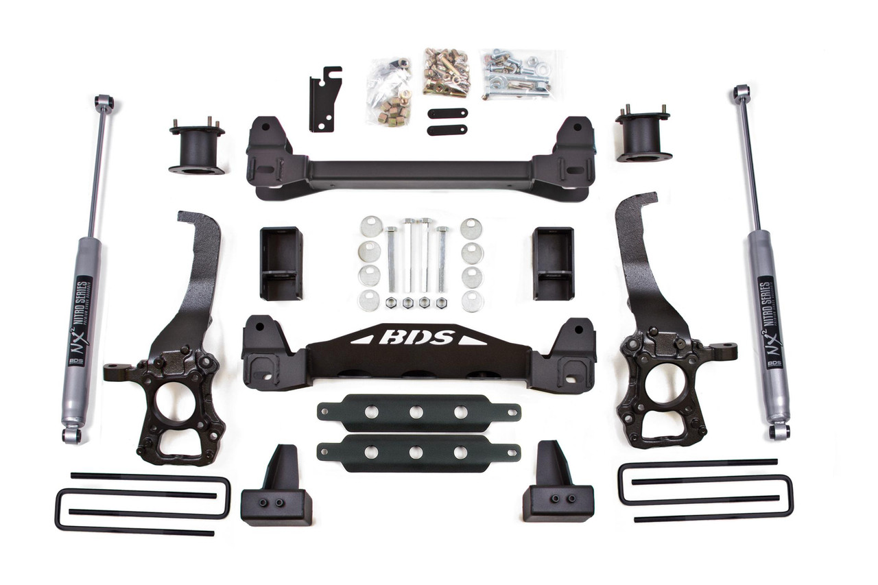 BDS SUSPENSION BDS1909H 4 INCH LIFT KIT FORD F150 15-20 2WD 3 INCH BLOCK KIT NX2 NITRO SHOCKS