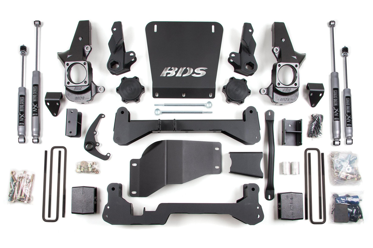 BDS SUSPENSION BDS189H 7 INCH LIFT KIT SILVERADO/SIERRA 2500HD/3500 01-10 4WD STANDARD KNUCKLE 5 INCH BLOCK NX2 NITRO