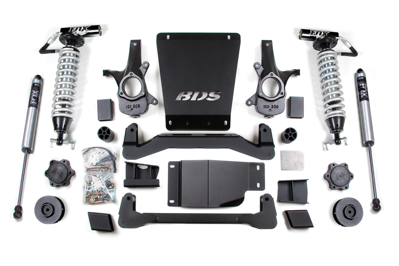 BDS SUSPENSION BDS188FDSC 4 INCH LIFT KIT FOX 2.5 COIL-OVER AVALANCHE SUBURBAN TAHOE OR YUKON 1500 07-14 4WD 2 INCH LIFT COIL SPACER FOX 2.5 PERFORMANCE SHOCKS