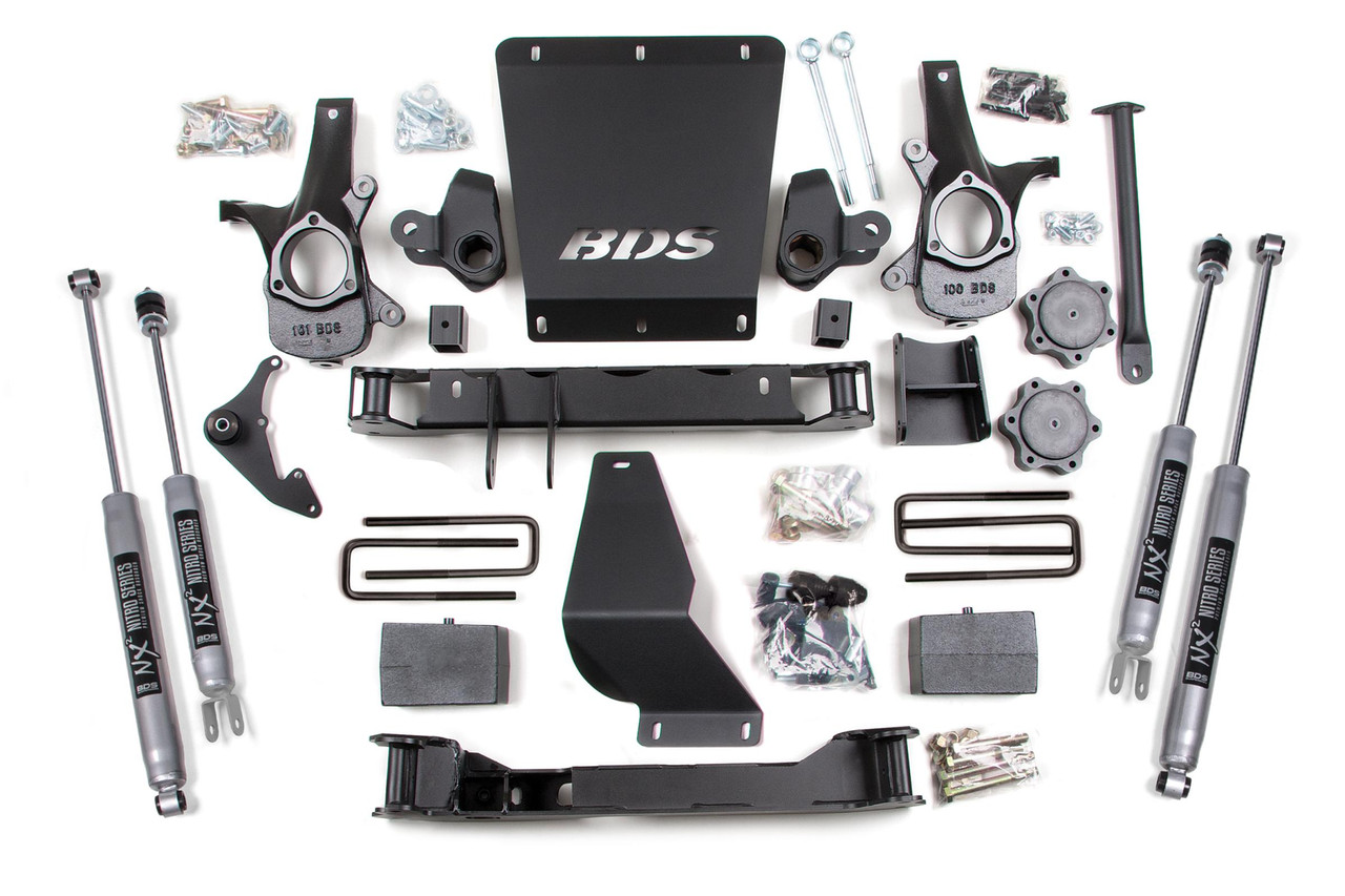 BDS SUSPENSION BDS181H 4.5 INCH LIFT KIT SILVERADO/SIERRA 1500 99-06 4WD 5 INCH BLOCK NX2 NITRO SHOCKS