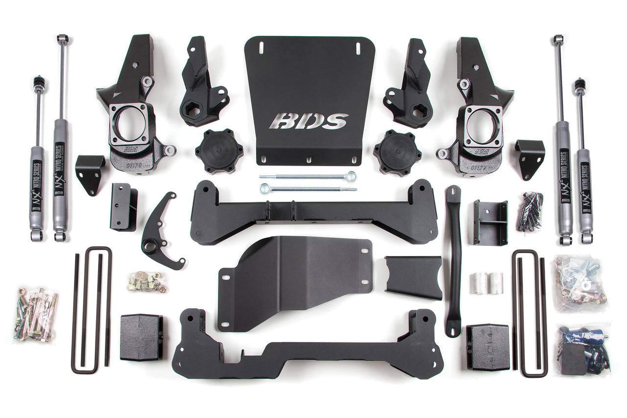 BDS SUSPENSION BDS1818FS 7 INCH LIFT KIT SILVERADO/SIERRA 2500HD/3500 01-10 4WD NARROW TRACK KNUCKLE 5 INCH BLOCK FOX 2.0 PERFORMANCE