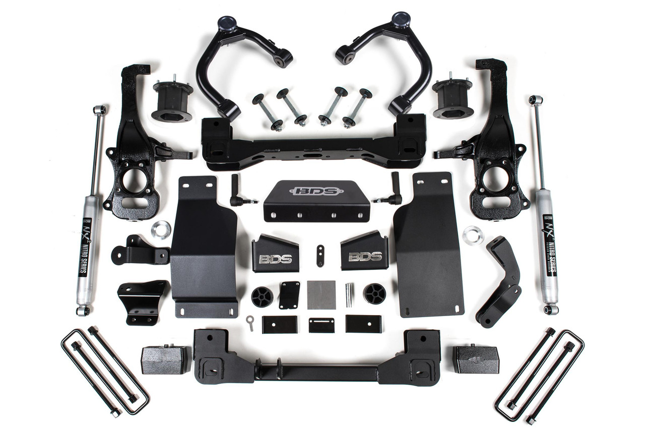 BDS SUSPENSION BDS1802H 4 INCH LIFT KIT SILVERADO/SIERRA 1500 19-24 4WD DIESEL STRUT SPACER NX2 NITRO