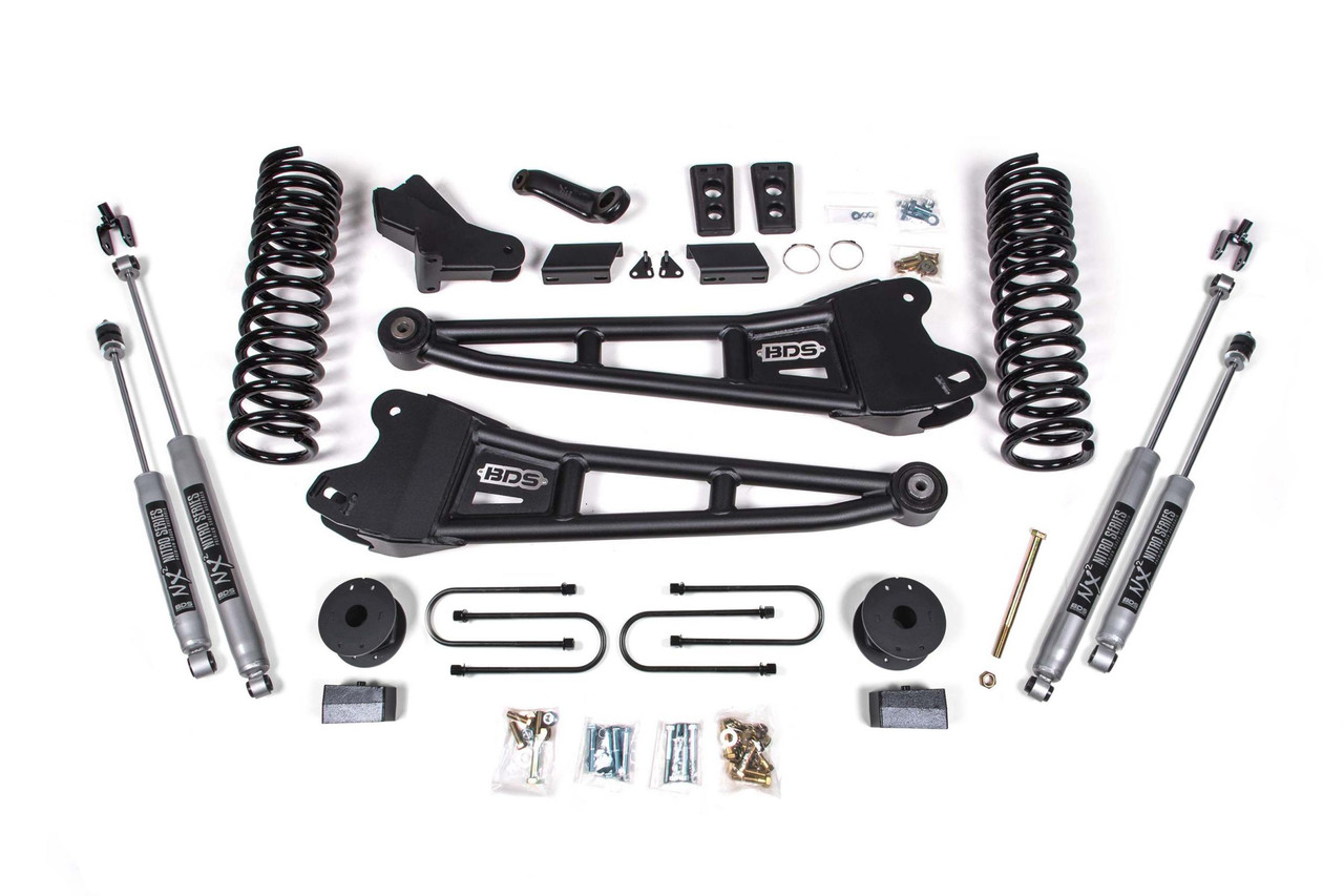 BDS SUSPENSION BDS1792FS 4 INCH LIFT KIT W/ RADIUS ARM RAM 3500 W/ REAR AIR RIDE 13-18 4WD DIESEL FOX 2.0 PERFORMANCE