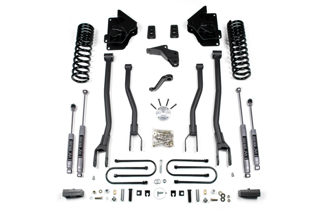 BDS SUSPENSION BDS1776FPE 4 INCH LIFT KIT W/ 4-LINK RAM 3500 13-18 4WD DIESEL 2 INCH BLOCK FOX 2.5 PERFORMANCE ELITE