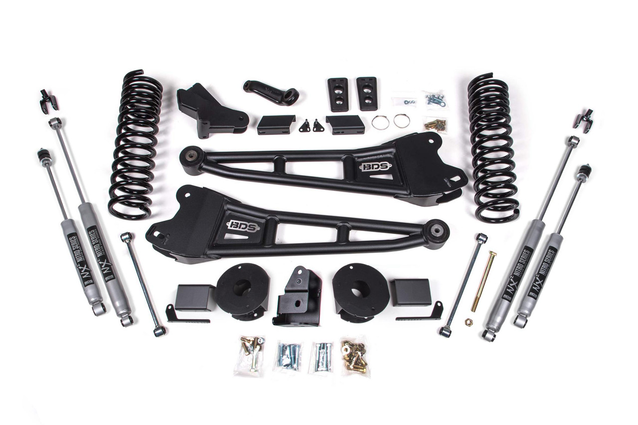 BDS SUSPENSION BDS1774FS 4 INCH LIFT KIT W/ RADIUS ARM RAM 2500 W/ REAR AIR RIDE 14-18 4WD GAS FOX 2.0 PERFORMANCE SHOCKS