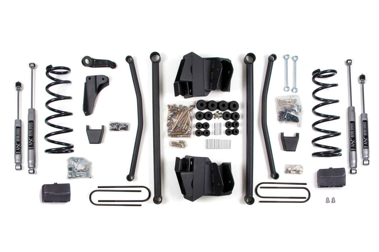 BDS SUSPENSION BDS1771H 4 INCH LIFT KIT LONG ARM DODGE RAM 2500 POWER WAGON 09-13 4WD GAS REAR BLOCK 3.5 INCH AXLE NX2 NITRO SHOCKS