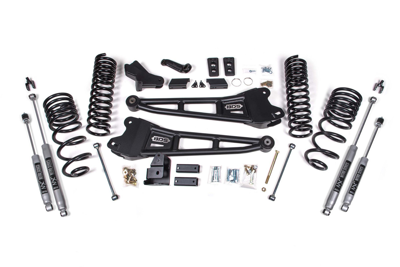 BDS SUSPENSION BDS1763H 4 INCH LIFT KIT W/ RADIUS ARM RAM 2500 14-18 4WD GAS NX2 NITRO SHOCKS