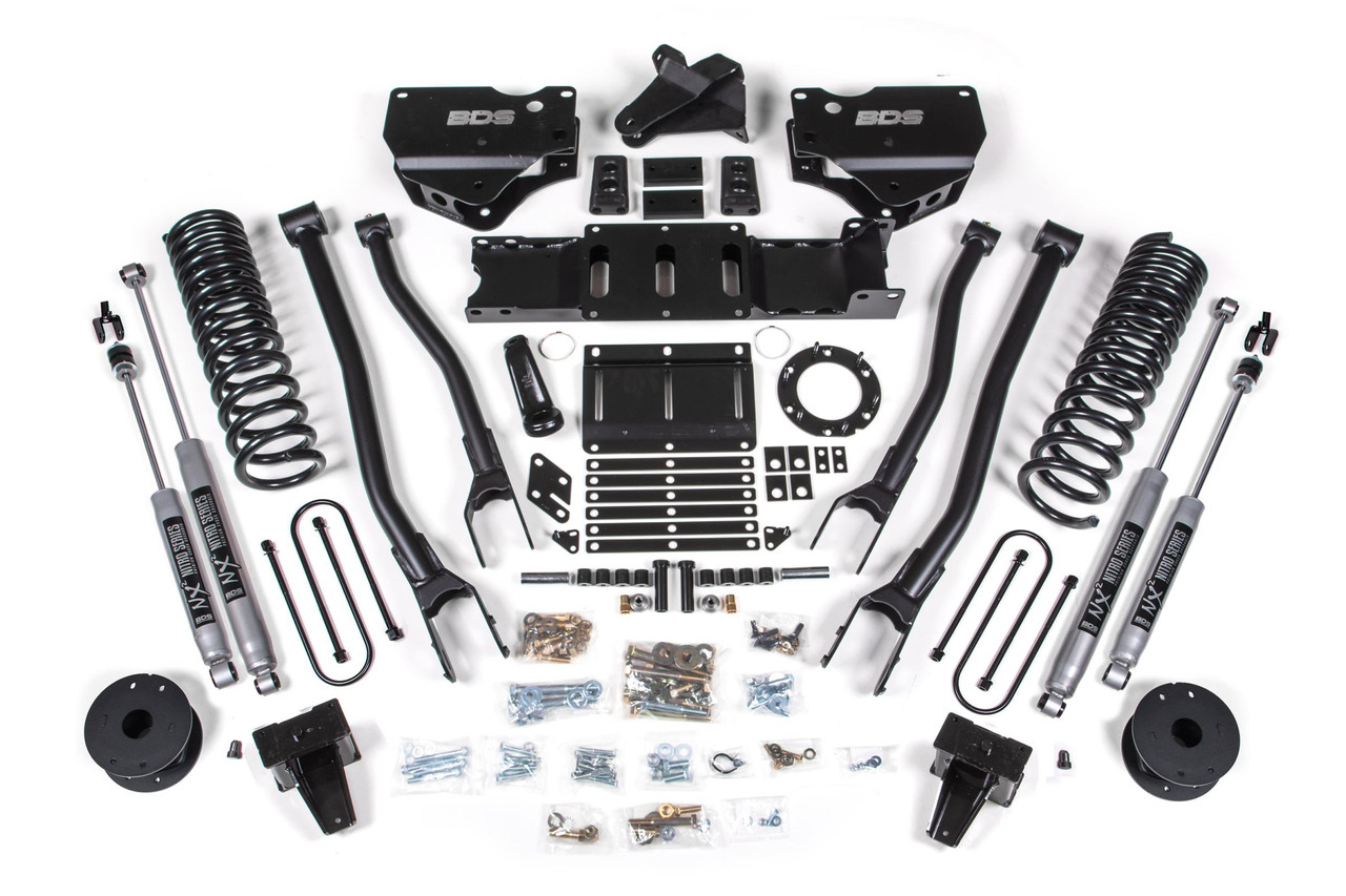 BDS SUSPENSION BDS1732H 6 INCH LIFT KIT W/ 4-LINK RAM 3500 W/ REAR AIR RIDE 19-24 4WD DIESEL 6 BOLT NX2 NITRO SHOCKS