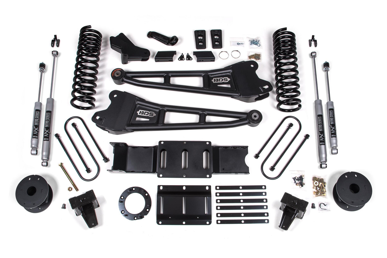 BDS SUSPENSION BDS1724H 6 INCH LIFT KIT W/ RADIUS ARM RAM 3500 W/ REAR AIR RIDE 19-24 4WD DIESEL 6 BOLT NX2 NITRO SHOCKS