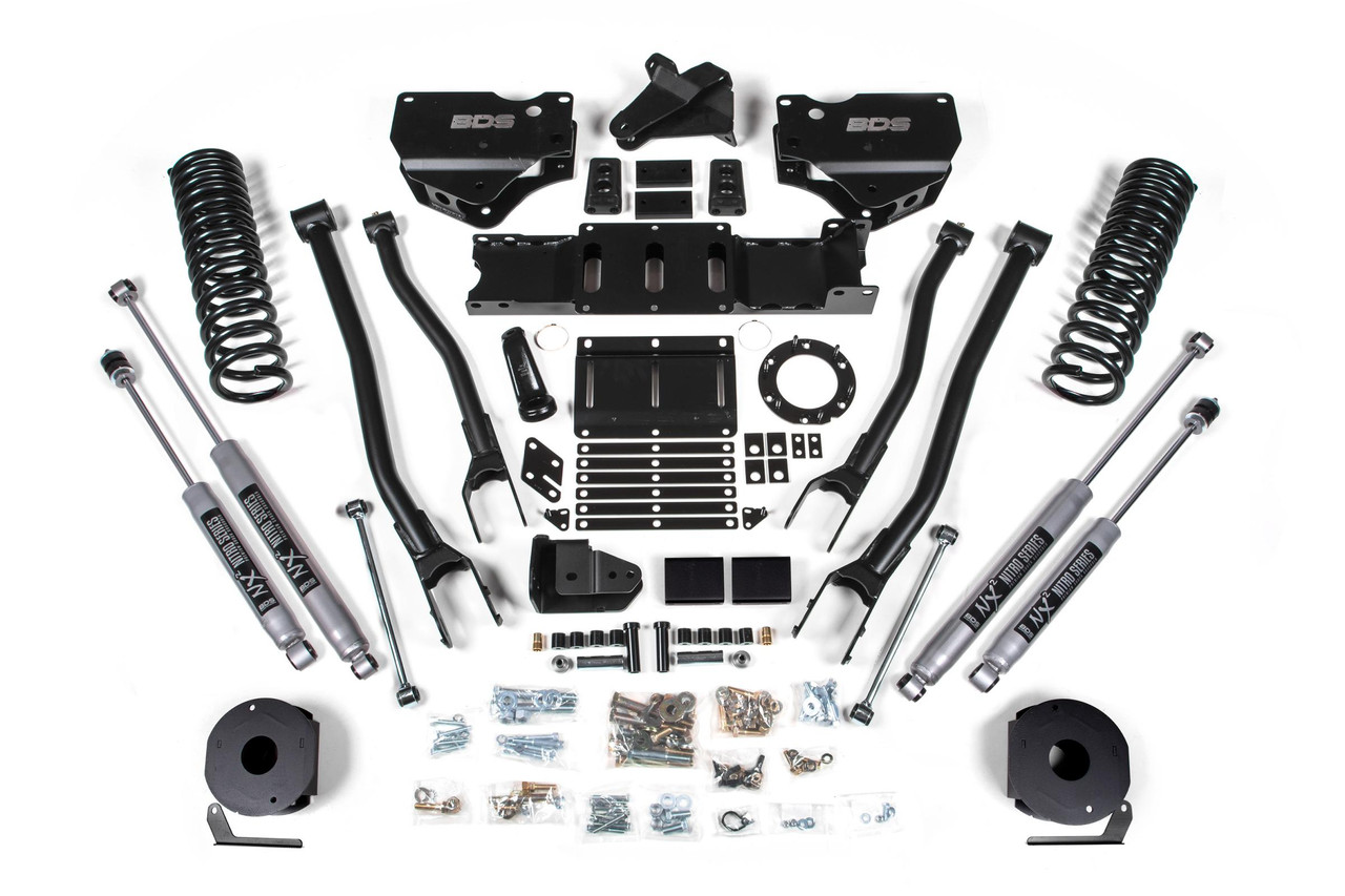 BDS SUSPENSION BDS1715H 4 INCH LIFT KIT W/ 4-LINK RAM 2500 W/ REAR AIR RIDE 19-24 4WD DIESEL NX2 NITRO SHOCKS