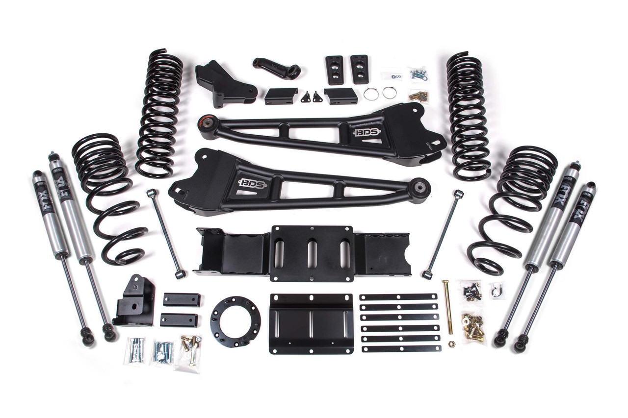 BDS SUSPENSION BDS1702FS 4 INCH LIFT KIT W/ RADIUS ARM RAM 3500 19-23 4WD GAS NO FACTORY REAR OVERLOAD LEAF FOX 2.0 PERFORMANCE SHOCKS