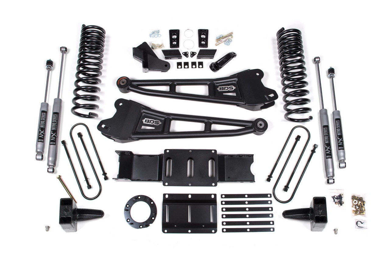 BDS SUSPENSION BDS1682FS 6 INCH LIFT KIT W/ RADIUS ARM RAM 3500 19-24 4WD DIESEL NO FACTORY REAR OVERLOAD LEAF 6 BOLT FOX 2.0 PERFORMANCE SHOCKS