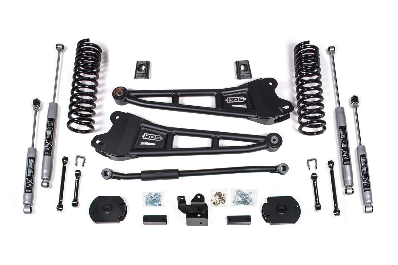 BDS SUSPENSION BDS1653H 3 INCH LIFT KIT W/ RADIUS ARM RAM 2500 19-24 4WD DIESEL NX2 NITRO SHOCKS