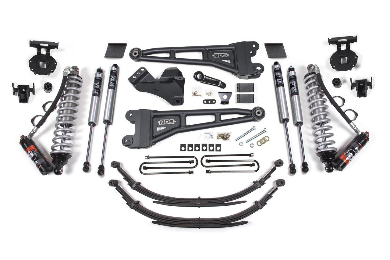BDS SUSPENSION BDS1592FPE 6 INCH LIFT KIT W/ RADIUS ARM FOX 2.5 PERFORMANCE ELITE COIL-OVER CONVERSION FORD F250/F350 SUPER DUTY 11-16 4WD DIESEL FACTORY 2 INCH REAR BLOCKS