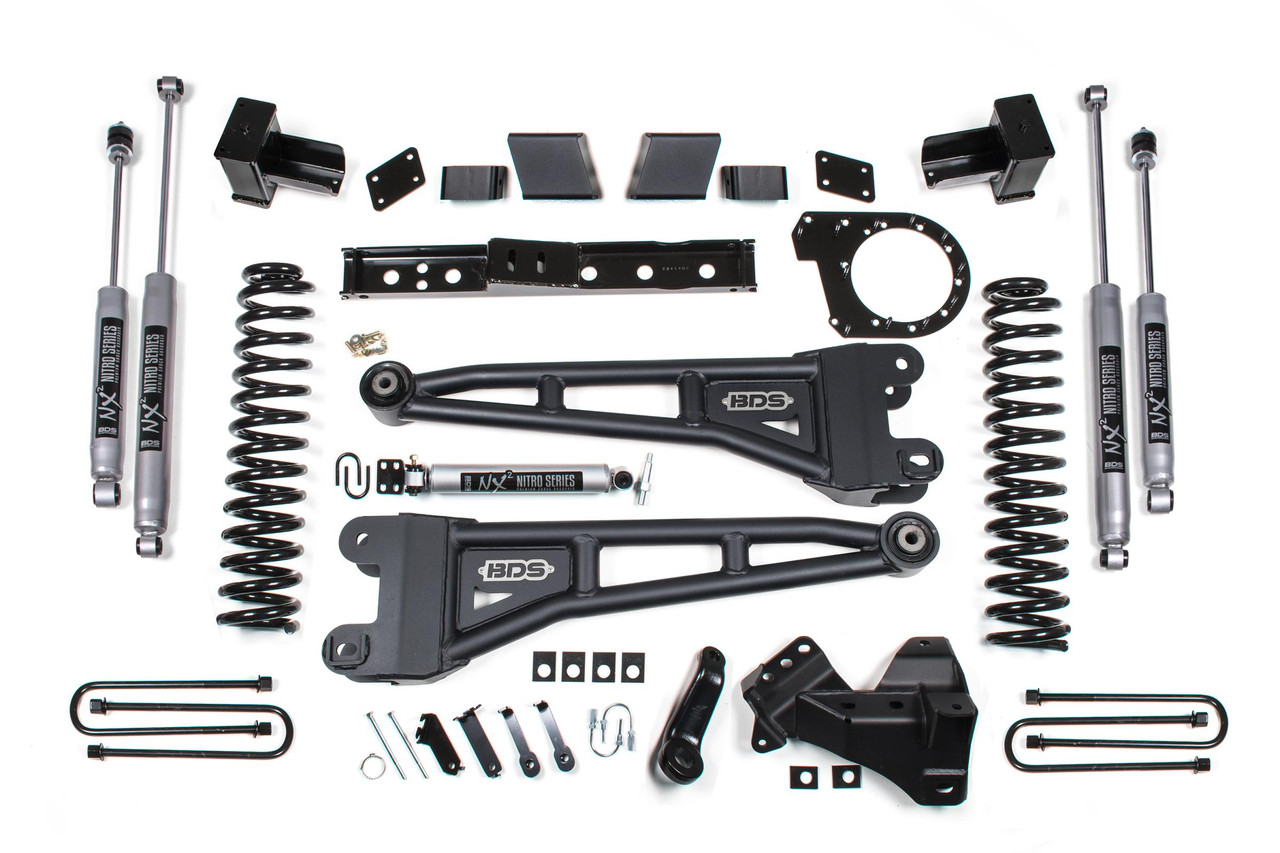 BDS SUSPENSION BDS1573H 7 INCH LIFT KIT W/ RADIUS ARM FORD F350 SUPER DUTY DRW 20-22 4WD DIESEL NX2 NITRO SHOCKS